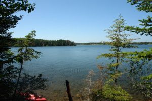 view of ocean from land